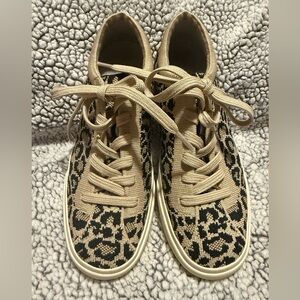 Rothy's Leopard Print Sneakers - Tan and Black